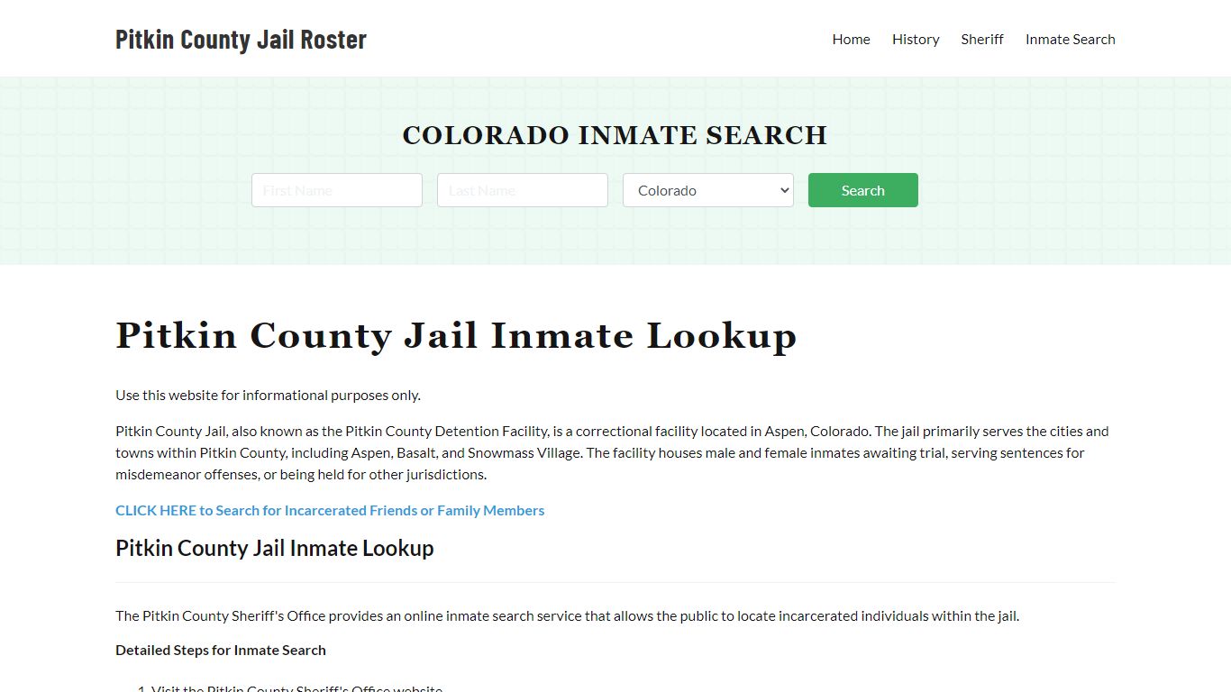 Pitkin County Jail Roster Lookup, CO, Inmate Search